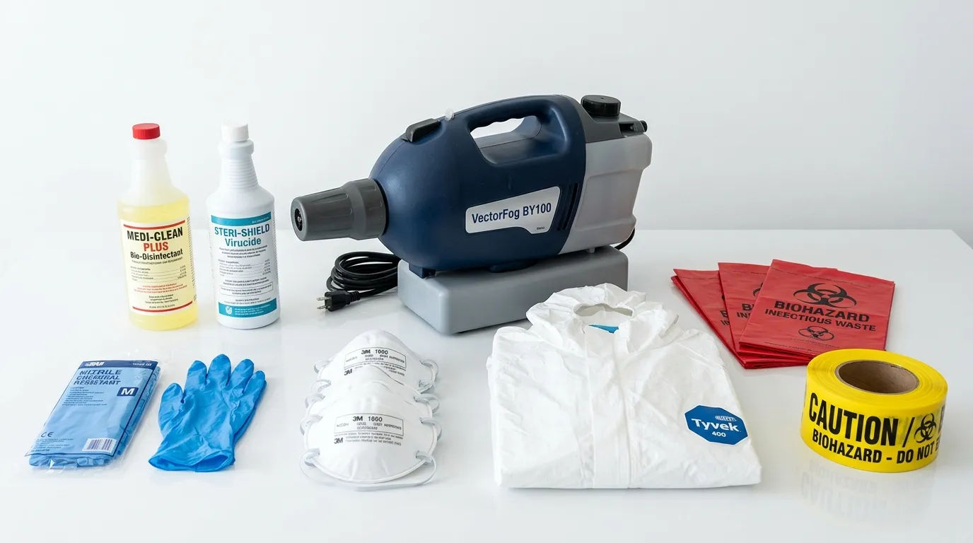 Professional biohazard remediation crew working in Miami Shores